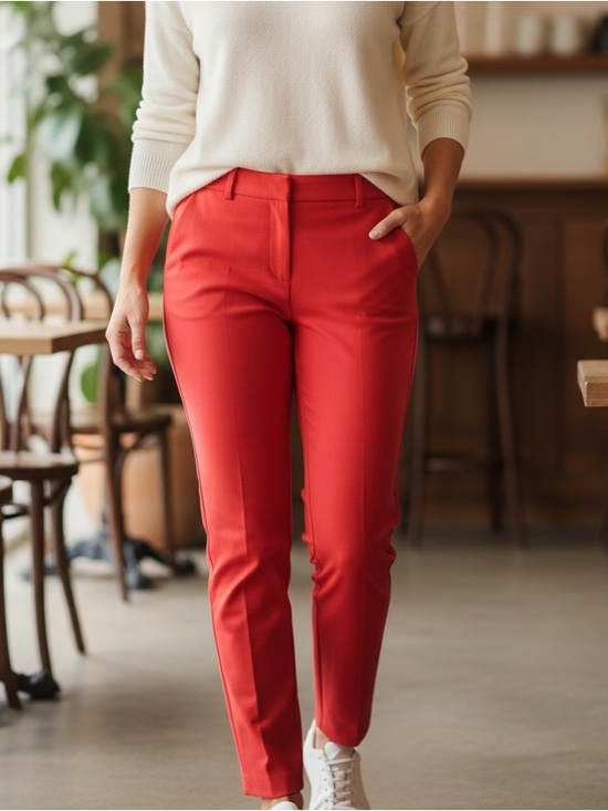 Emporio Armani Pants - Emporio Armani Red Tailored Trousers NWT Size 6 (EU 38) Chic Slim Fit - Coral